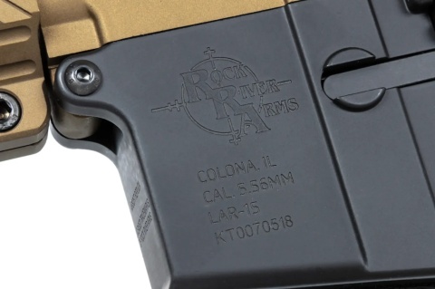 Karabinek ASG Specna Arms RRA SA-E25 HAL ETU™ Chaos Bronze z pomarańczowym urządzeniem wylotowym