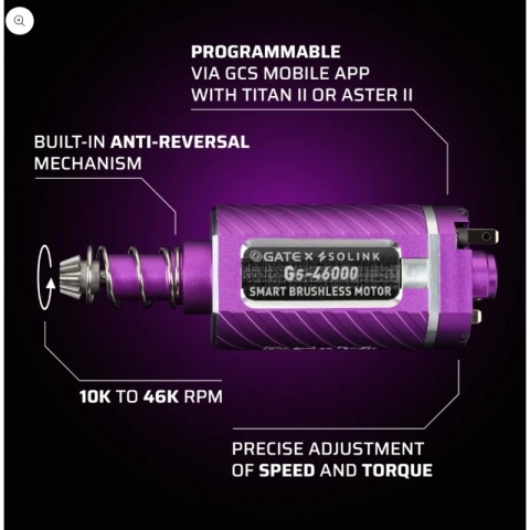 Silnik bezszczotkowy programowalny GATE / Solink G5, 46000 obr./min - krótki