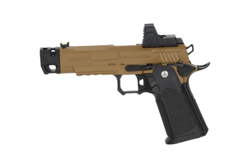 Pistolet ASG Arcturus Vanguard 4.3" Hi-Capa GBB OR z kolimatorem ARS-1 + kompensatorem Half-Tan