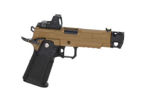Pistolet ASG Arcturus Vanguard 4.3" Hi-Capa GBB OR z kolimatorem ARS-1 + kompensatorem Half-Tan