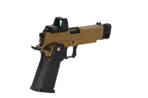 Pistolet ASG Arcturus Vanguard 4.3" Hi-Capa GBB OR z kolimatorem ARS-1 + kompensatorem Half-Tan