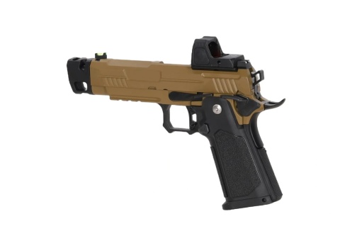 Pistolet ASG Arcturus Vanguard 4.3" Hi-Capa GBB OR z kolimatorem ARS-1 + kompensatorem Half-Tan