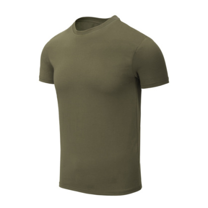 Koszulka z bawełny organicznej SLIM - Olive Green