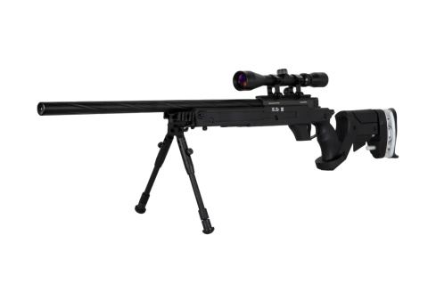 Replika karabinu snajperskiego SA-S13 EDGE™ z lunetą i dwójnogiem - czarna Replika karabinu snajperskiego SA-S13 EDGE™ z lunetą i dwójnogiem - czarna