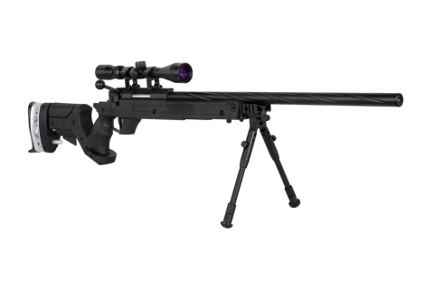 Replika karabinu snajperskiego SA-S13 EDGE™ z lunetą i dwójnogiem - czarna Replika karabinu snajperskiego SA-S13 EDGE™ z lunetą i dwójnogiem - czarna