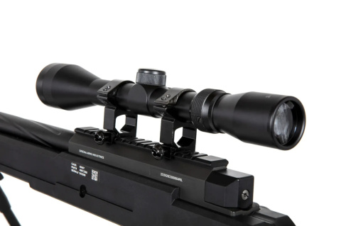 Replika karabinu snajperskiego SA-S13 EDGE™ z lunetą i dwójnogiem - czarna Replika karabinu snajperskiego SA-S13 EDGE™ z lunetą i dwójnogiem - czarna