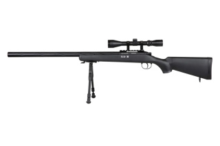 Replika karabinu snajperskiego Specna Arms SA-S12 EDGE™ z lunetą i dwójnogiem Czarna