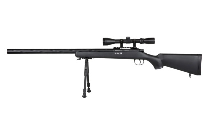 Replika karabinu snajperskiego Specna Arms SA-S12 EDGE™ z lunetą i dwójnogiem Czarna