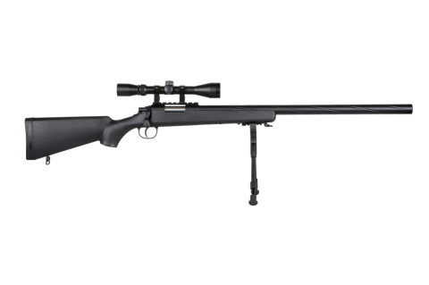 Replika karabinu snajperskiego Specna Arms SA-S12 EDGE™ z lunetą i dwójnogiem Czarna Replika karabinu snajperskiego Specna Arms SA-S12 EDGE™ z lunetą i dwójnogiem Czarna