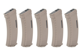 Zestaw 5 magazynków Mid-Cap 130/30 kulek Arcturus EMM AK MOD1 Variable-Cap Windowed do replik AK Flat Dark Earth